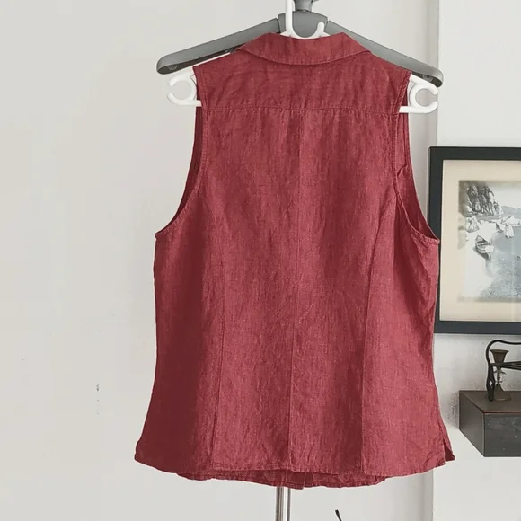 Mango linen sleeveless button front blouse - Picture 3 of 10